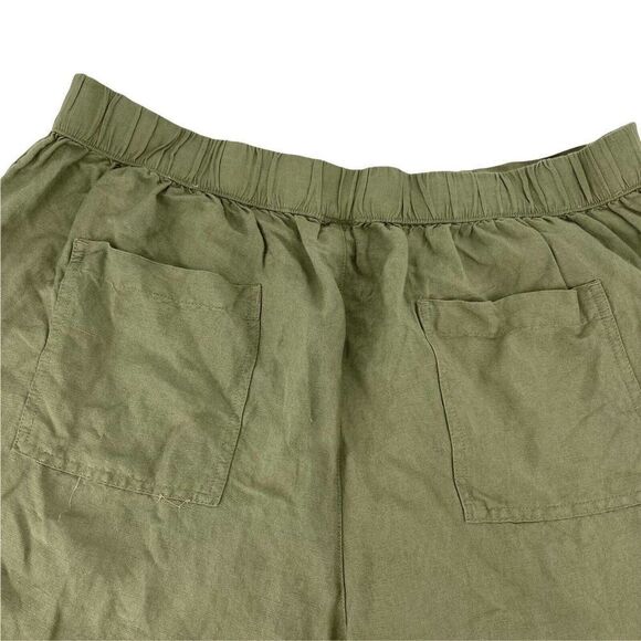 Green Linen Shorts Womens Size XXL A New Day Elastic Waist Casual Flat Front - Picture 4 of 6
